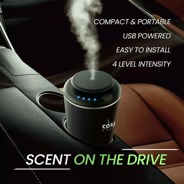 Coral portable car diffuser features