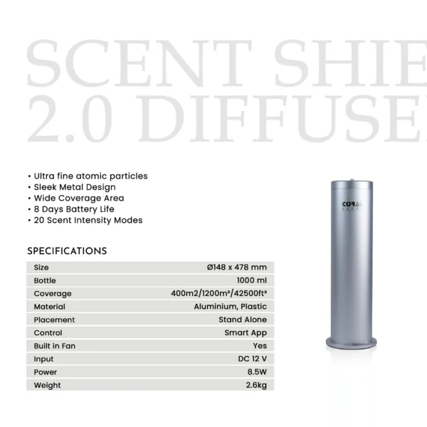 Specifications of Scent Shield Diffuser Machine