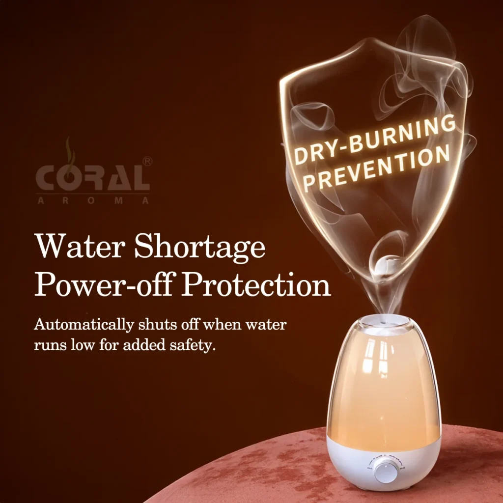 Humidifier automatic power off protection feature