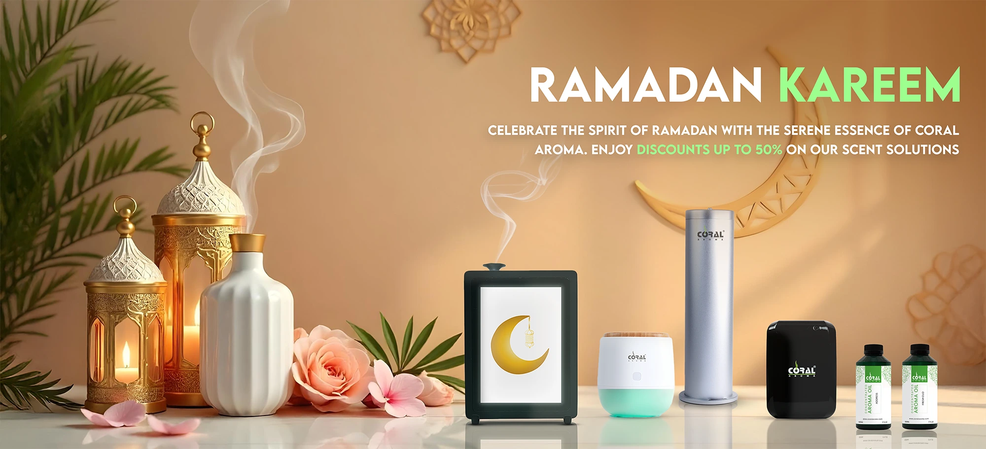 Coral Aroma Ramadan Kareem Banner